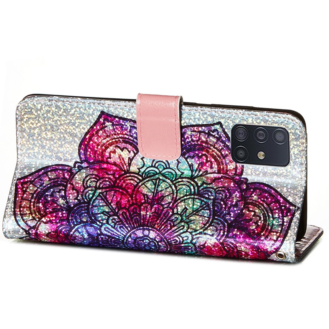 Bling Handy Hülle Samsung Galaxy A51 Book Case Wallet Schutzhülle Tasche Slim Flip Cover Etui Schwarz