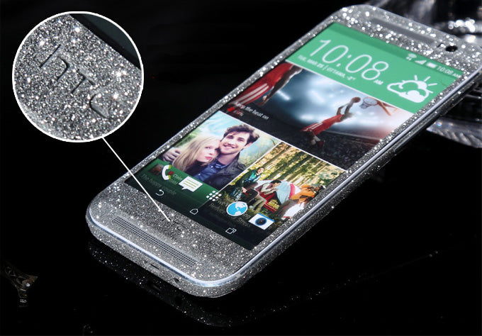 HTC One M8 Silber Bling Aufkleber Folie Sticker Skin