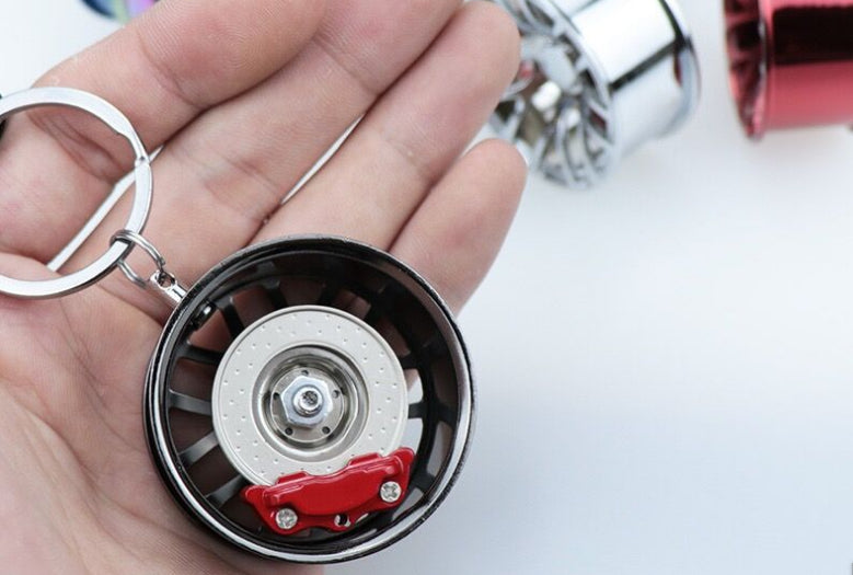 Schlüsselanhänger Auto Geschenk Felge Autofelge Tuning Metall Schwarz