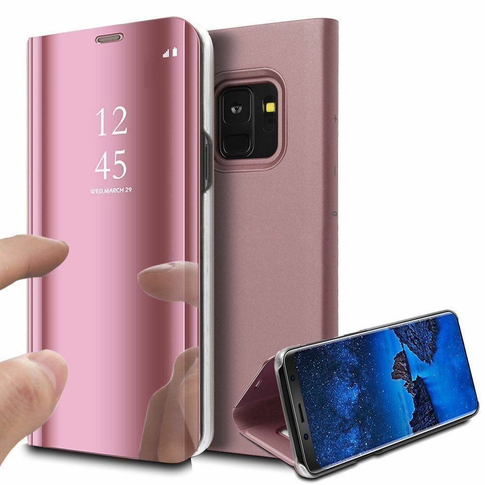 Samsung Galaxy S20 Plus Spiegel Flip Mirror Clear View Case Rosa Gold