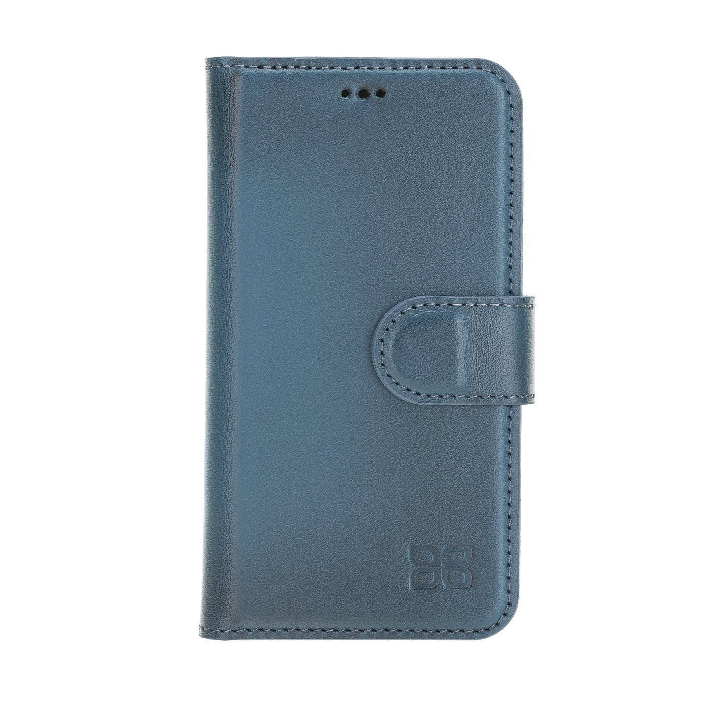 Bouletta Magnetische abnehmbare Brieftasche aus Leder mit RFID-Blocker für iPhone 12 Mini BRN Burnt Blue
