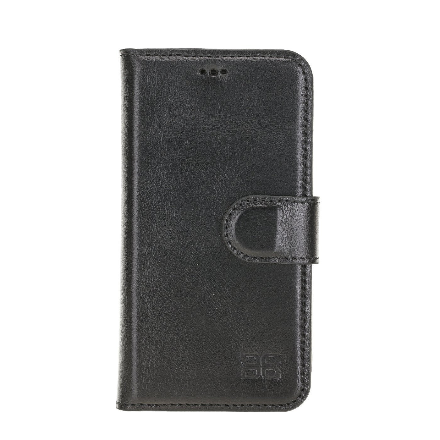 Bouletta Magnetische abnehmbare Brieftasche aus Leder mit RFID-Blocker für iPhone 12 Mini Rustic Black