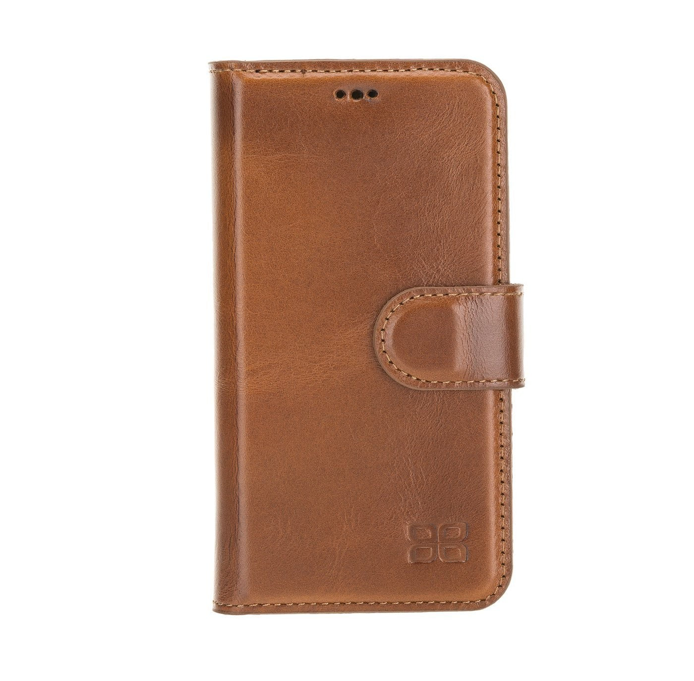 Bouletta Magnetische abnehmbare Handyhülle aus Leder mit RFID-Blocker für iPhone 12 Mini Rustic Tan with Efekt