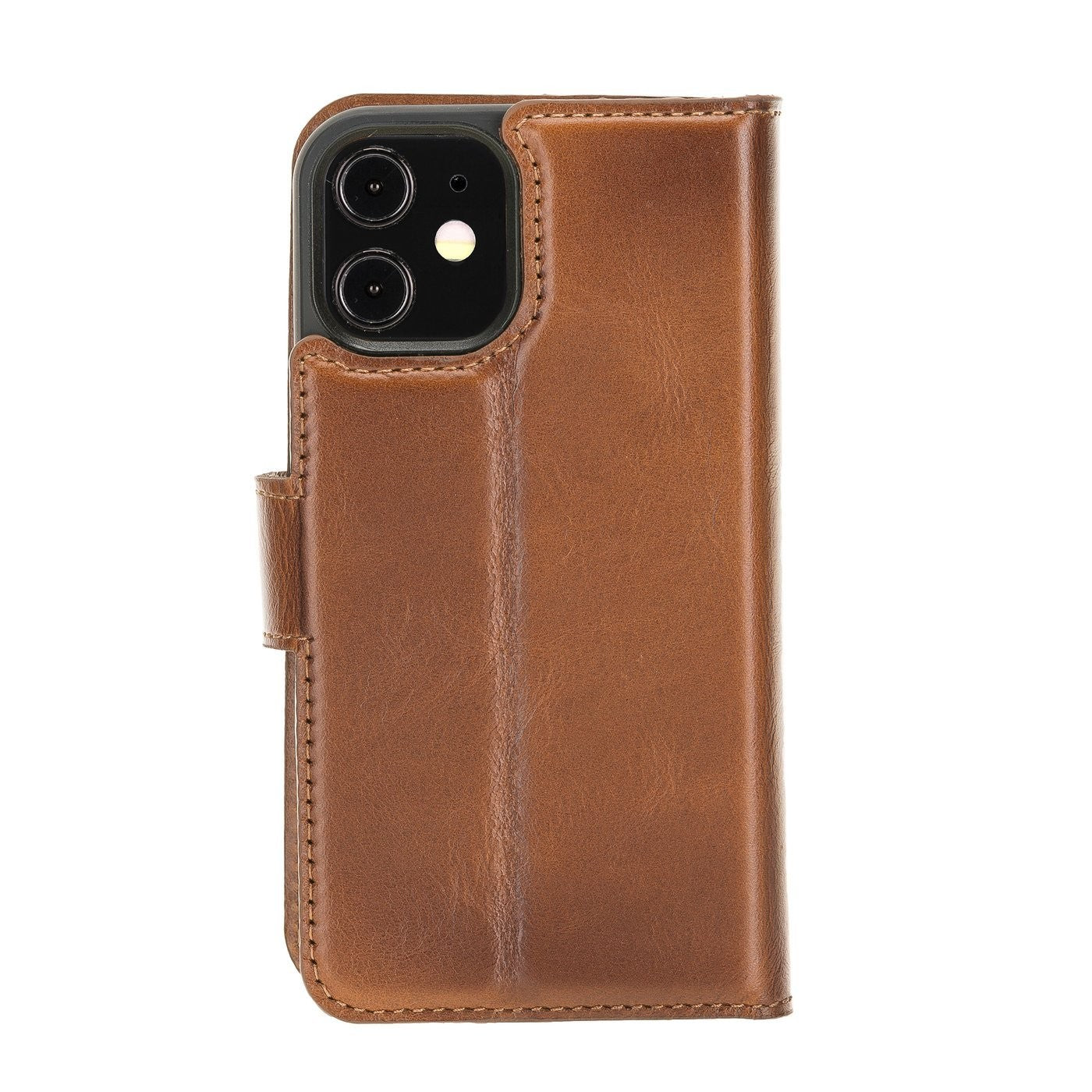 Bouletta Magnetische abnehmbare Handyhülle aus Leder mit RFID-Blocker für iPhone 12 Mini Rustic Tan with Efekt