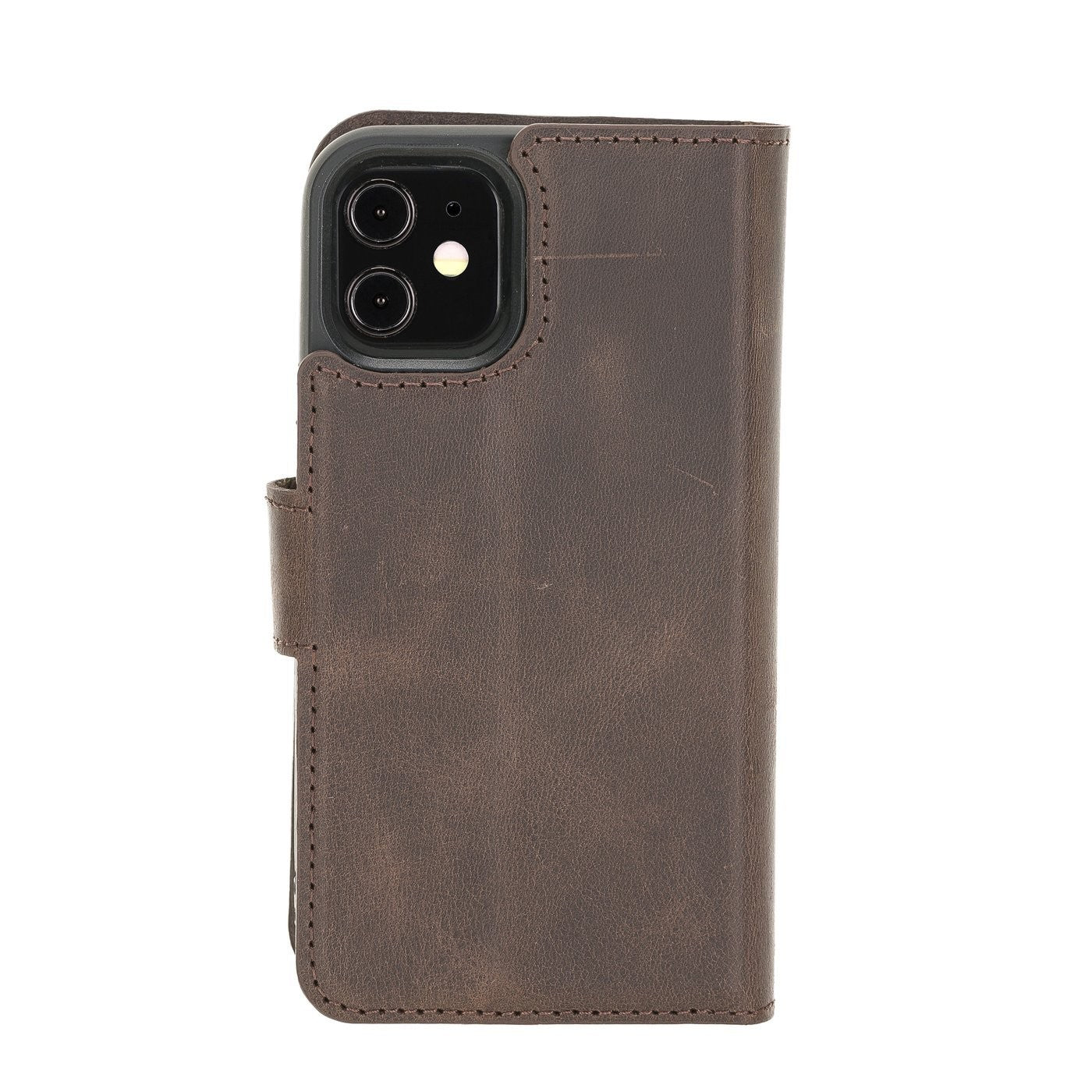 Bouletta Magnetische abnehmbare Handyhülle aus Leder mit RFID-Blocker für iPhone 12 Mini Tiguan Brown