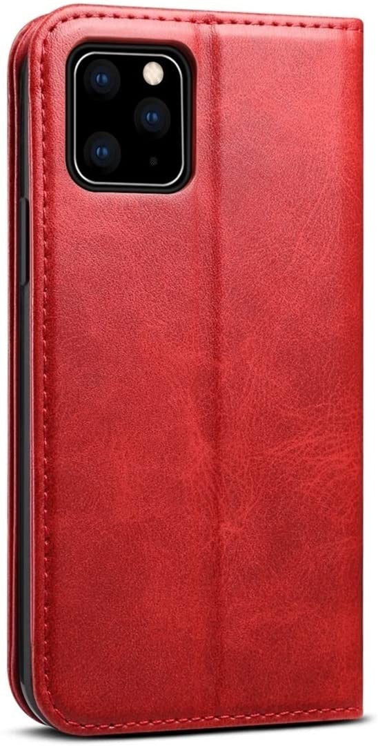 Suteni Leder Geldbörse Hülle Schwarz für iPhone 12 Pro