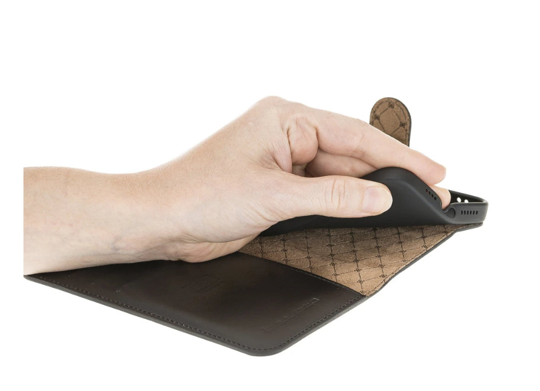 Wallet Folio Leder Case ID-Schlitz mit RFID für iPhone 12 Pro