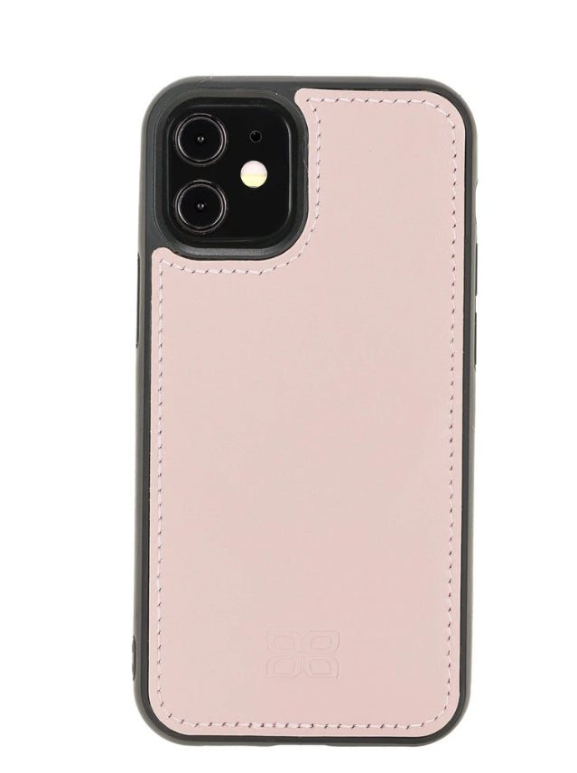 Bouletta Magnetische abnehmbare Handyhülle aus Leder mit RFID-Blocker für iPhone 12 Mini Nude Pink