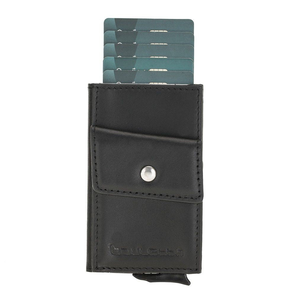 Bouletta Austin Coin Kartenhalter aus Leder Schwarz RFID