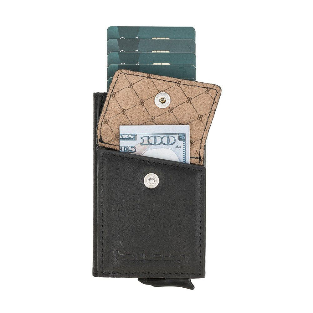 Bouletta Austin Coin Kartenhalter aus Leder Schwarz RFID