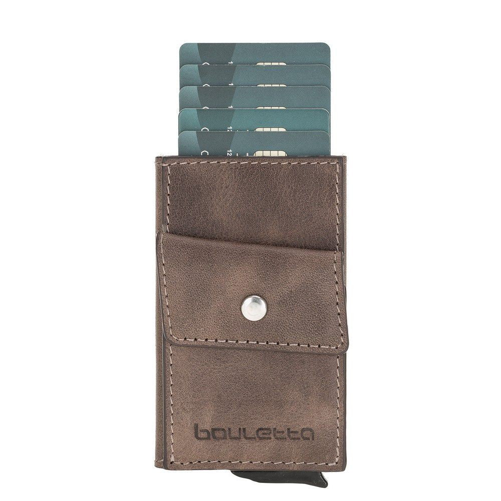 Bouletta Austin Coin Kartenhalter aus Leder Braun RFID