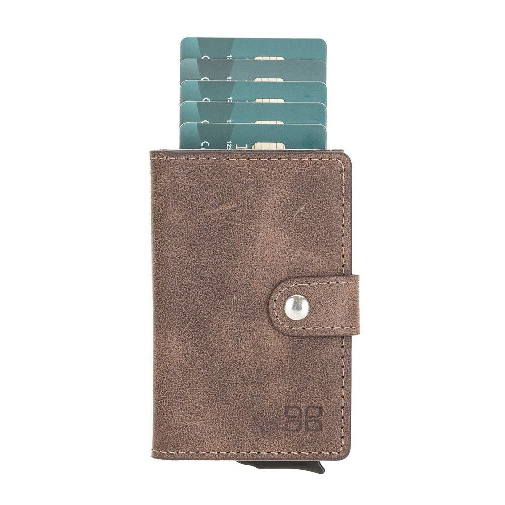 Bouletta Terry Coin Kartenhalter aus Leder Braun RFID
