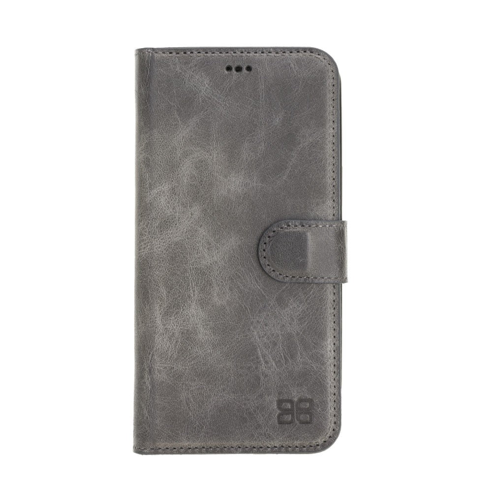 Bouletta Magnetische abnehmbare Handyhülle aus Leder mit RFID-Blocker für iPhone 12 Pro Max Grau