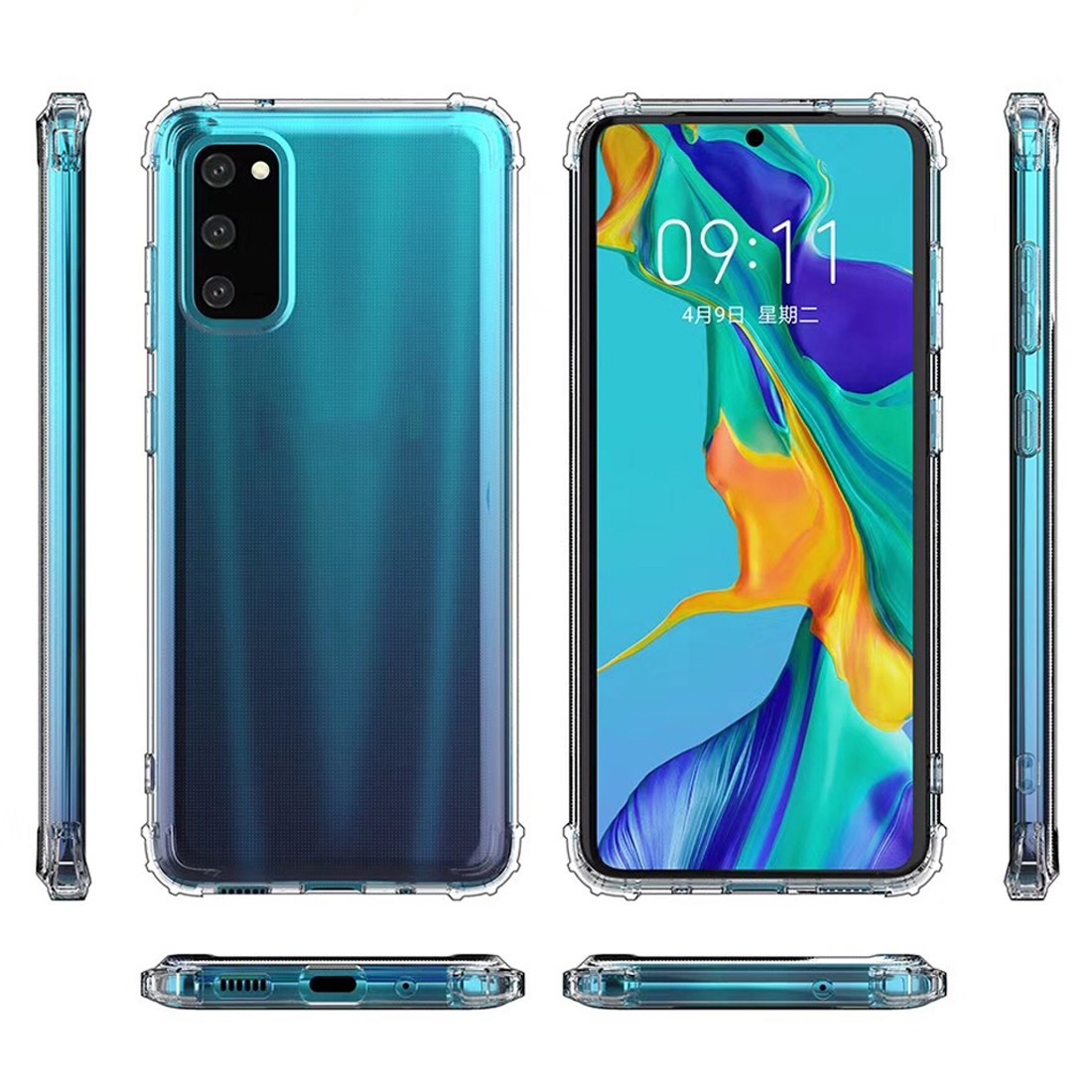 Galaxy S20 Shockproof Transparent TPU Protective Case