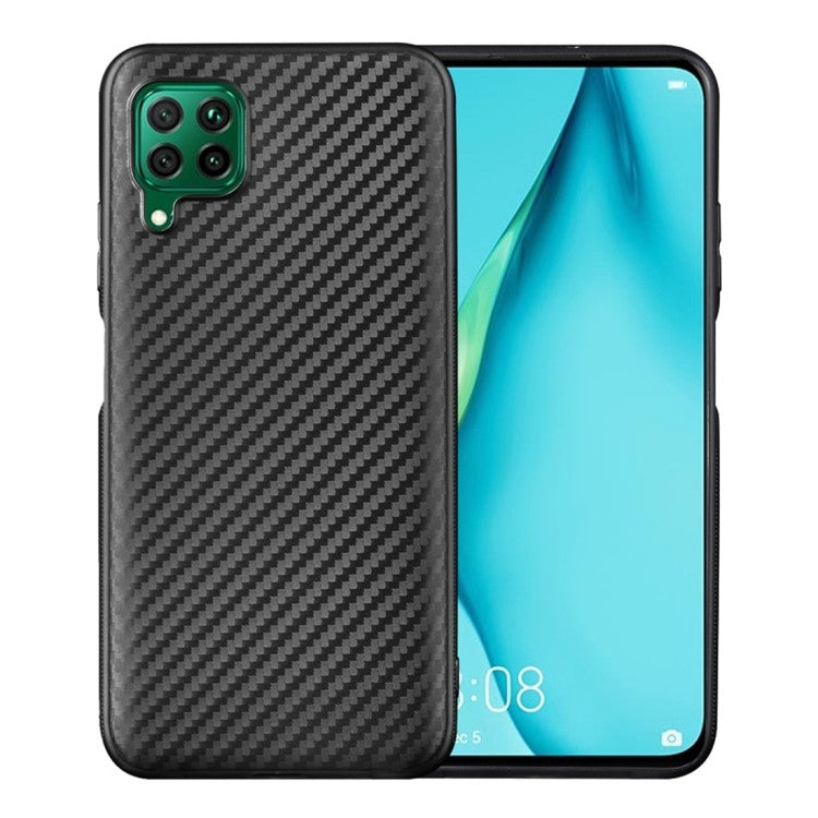 Huawei P40 Lite Carbon Fiber Texture Shockproof TPU Protective Case Schwarz
