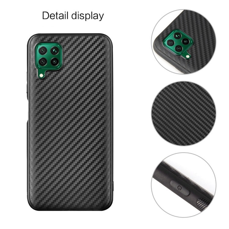 Huawei P40 Lite Carbon Fiber Texture Shockproof TPU Protective Case Schwarz