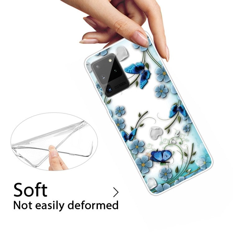 Samsung Galaxy Note 20 Ultra Shockproof Painted TPU Protective Case Hülle (Chrysanthemum Butterfly)
