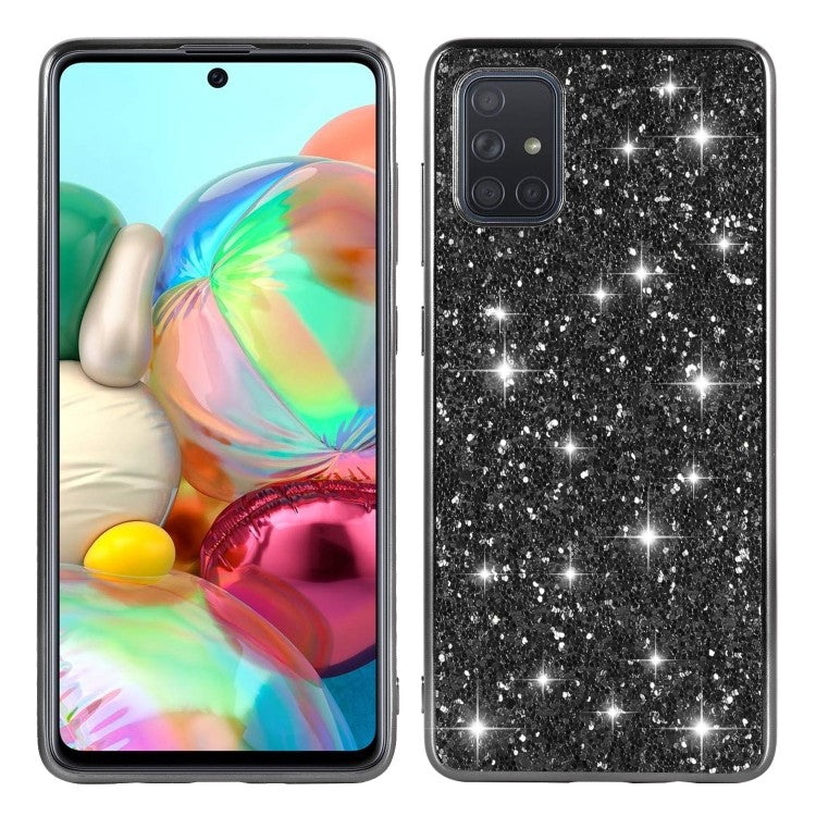 Samsung Galaxy A51 Bling Glitzer Schutzhülle Shockproof Case Cover Schwarz