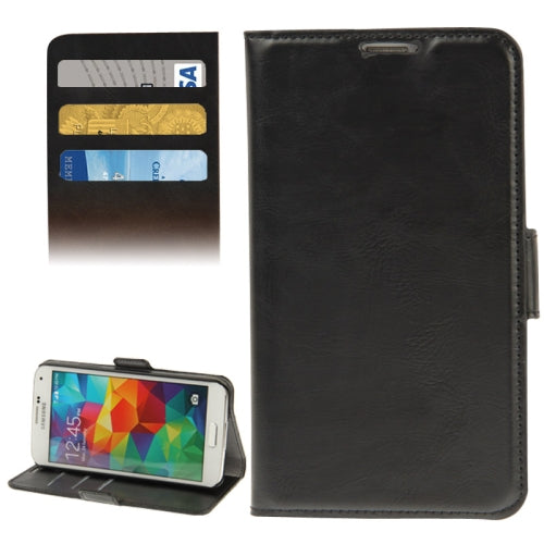 Leder Kreditkarte Etui Tasche Samsung Galaxy S5 Schwarz