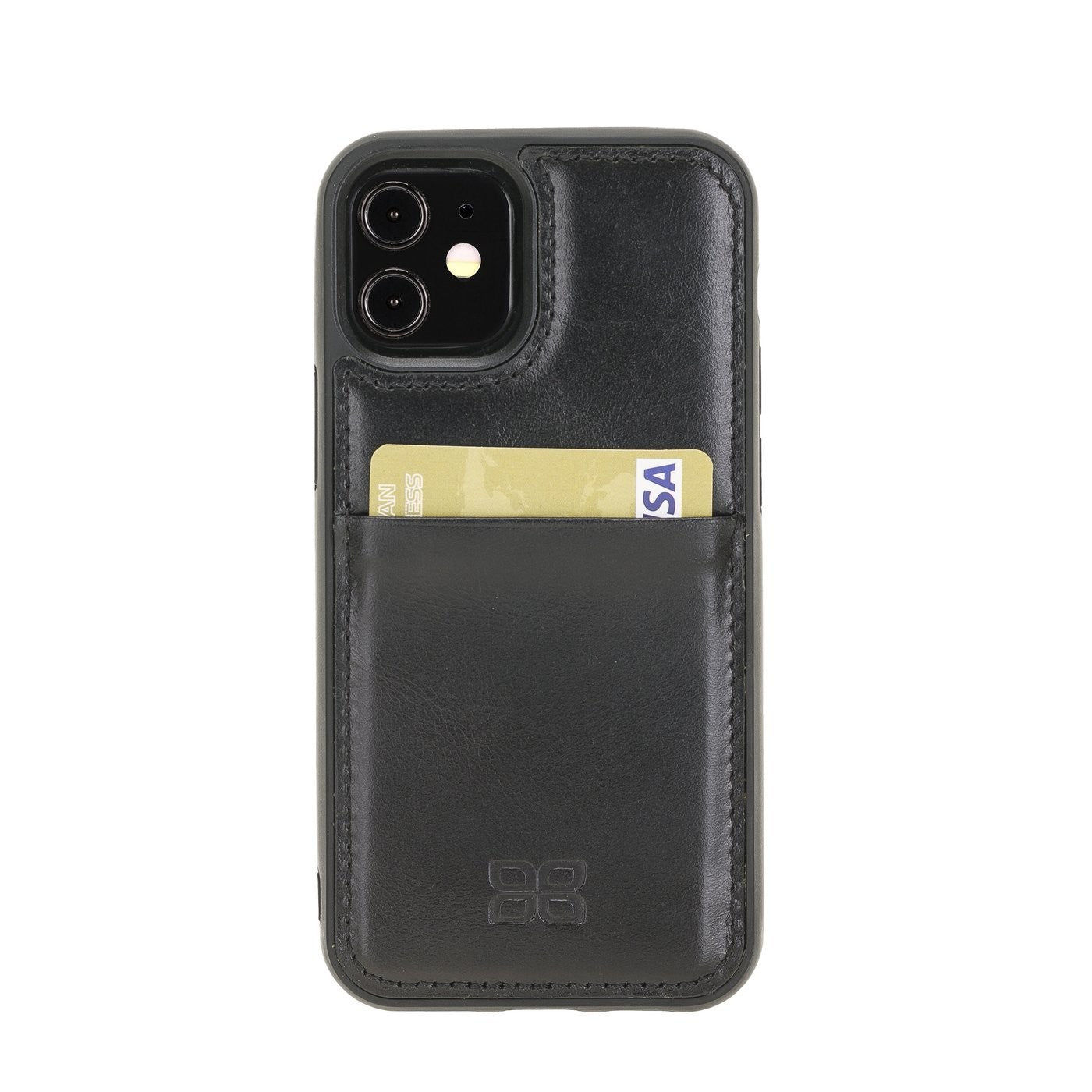 Bouletta Flex Cover Back Leder Case für iPhone 12 mini Schwarz