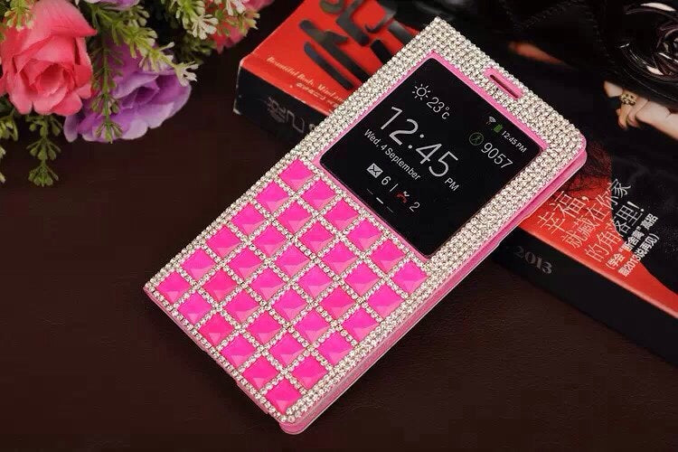 S-View Bling Strass Case Galaxy Note 3 Pink