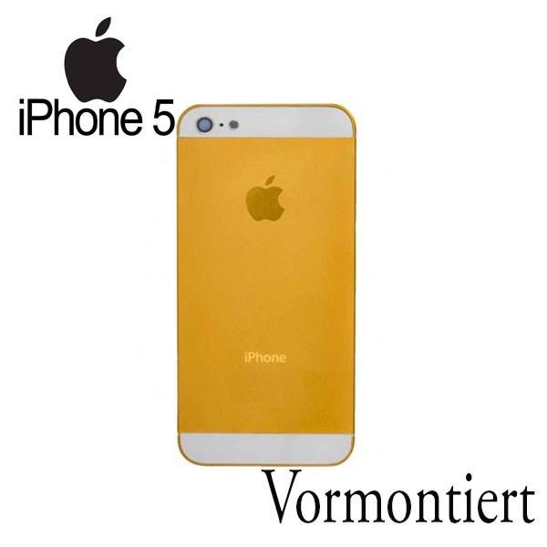 iPhone 5 Alu Backcover Rückseite Gold Weiss