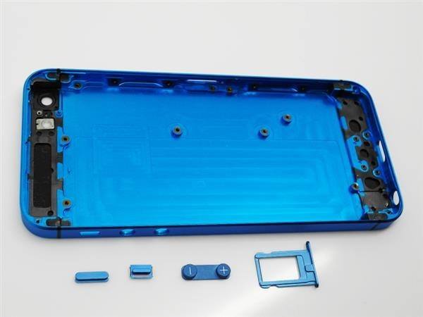 iPhone 5 Alu Backcover Rückseite Blau Schwarz (ohne vorm)