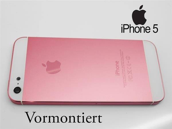 iPhone 5 Alu Backcover Rückseite Rosa Weiss