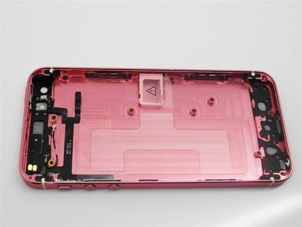 iPhone 5 Alu Backcover Rückseite Rosa Weiss