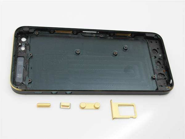 iPhone 5 Alu Backcover Rückseite Schwarz Gold