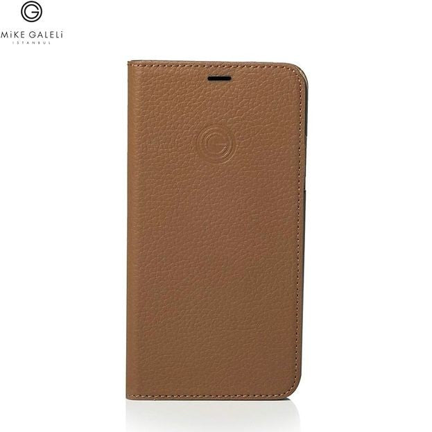 Mike Galeli - iPhone Xs / X Echtleder Book Case Tasche Flip Cover (MARCIPX-M04) - Braun
