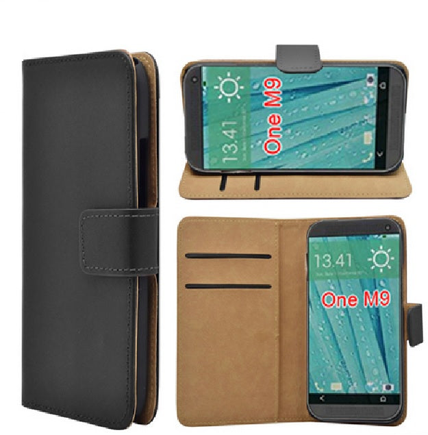 Schwarz Leder Kreditkarte Etui HTC One M9