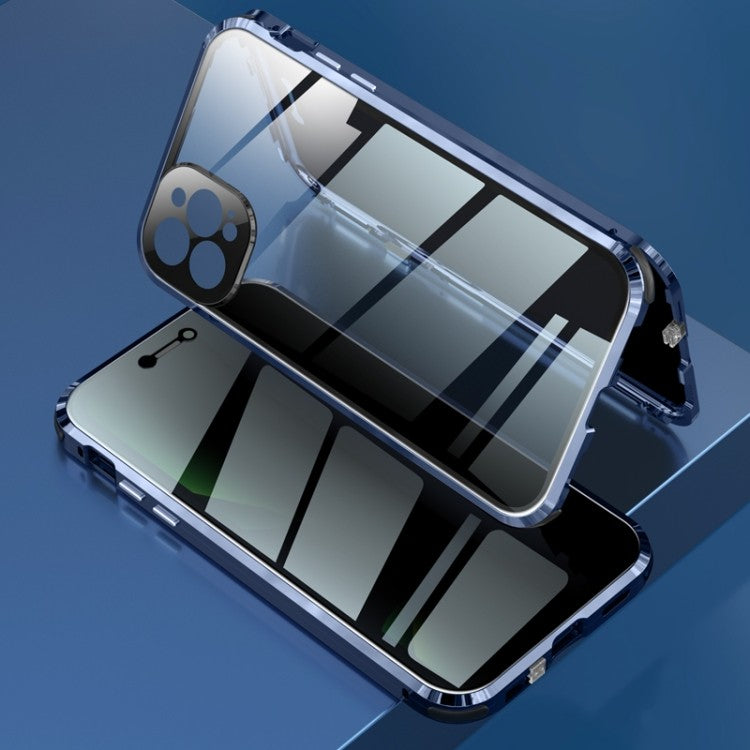 360 Grad Magnet Case Für iPhone 12 Pro Hülle mit Kameraschutz Blau