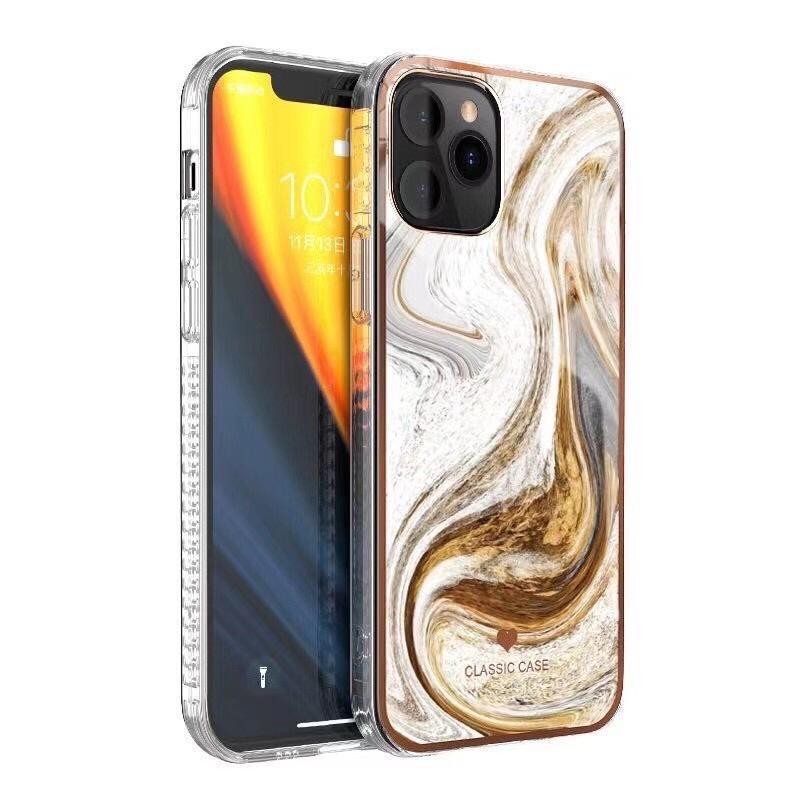 iPhone 12 und 12 Pro TPU Silikon Hülle Marmor Gold