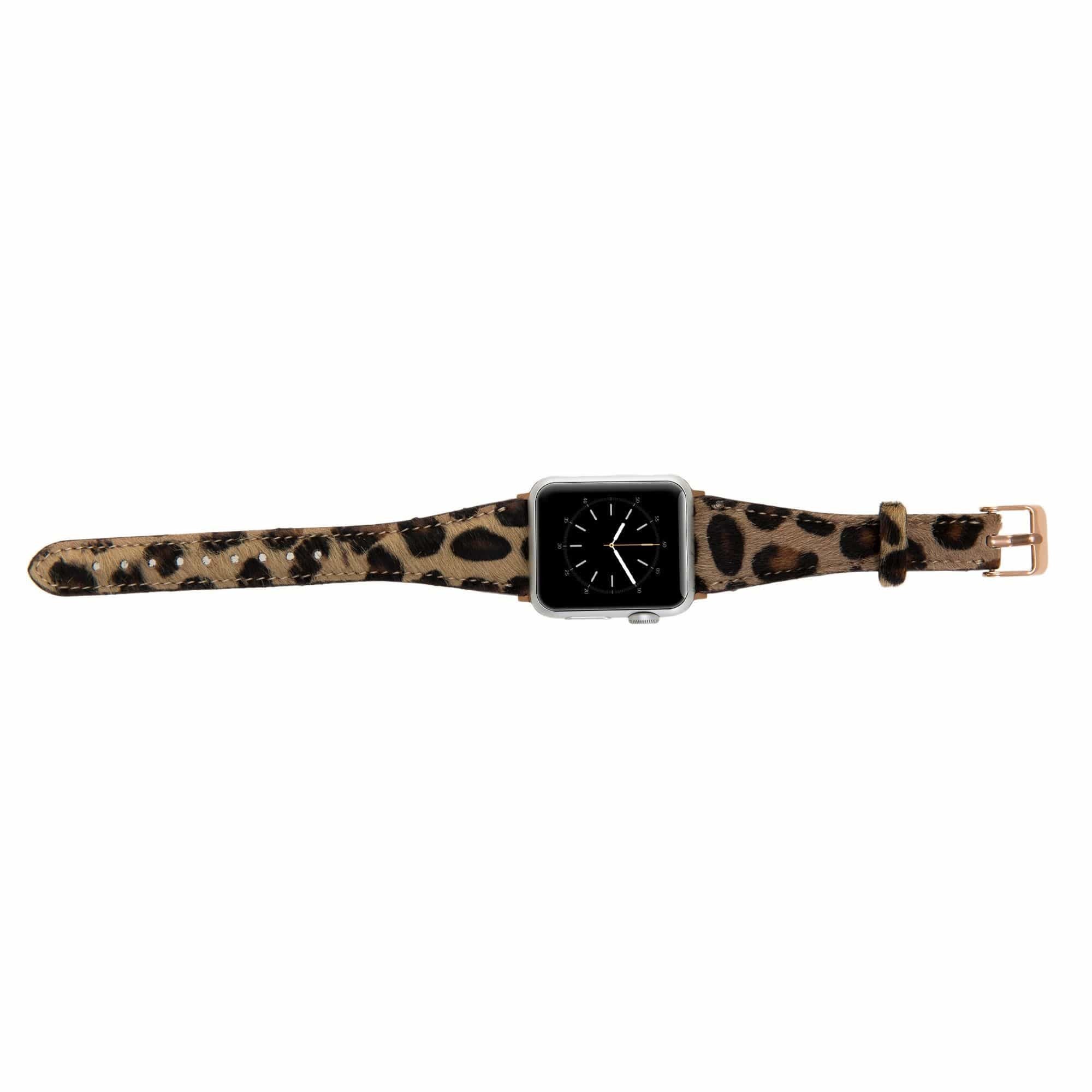 Bouletta Leder Watch Slim Band für Apple Watch 42-44 mm Leopar Hairy