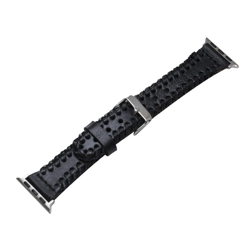 Bouletta Geflochtenes Lederarmband für Apfeluhr 40mm / 42mm - Rustikal Schwarz