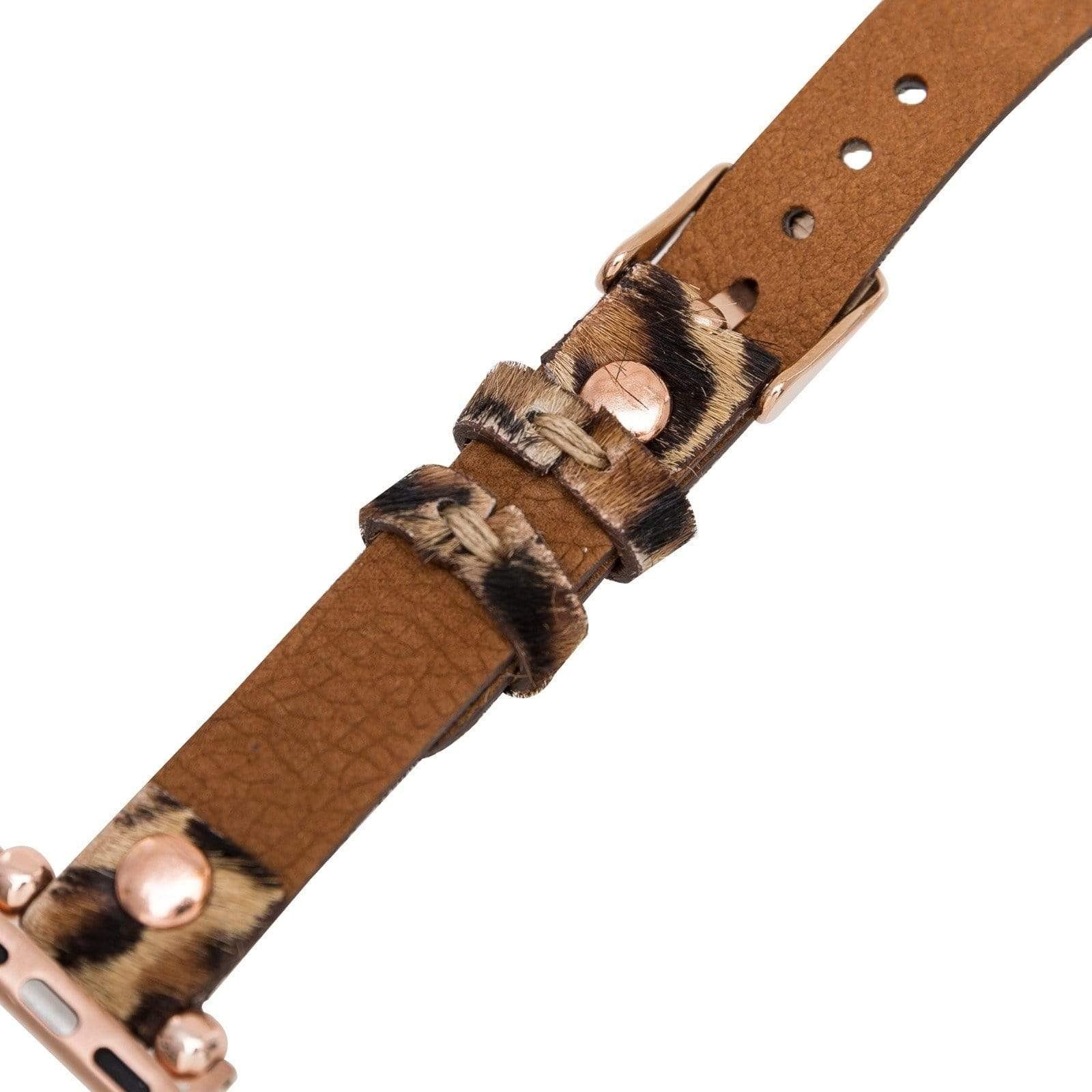 Bouletta Leder Watch Slim Band für Apple Watch 42-44mm Leopar Hairy