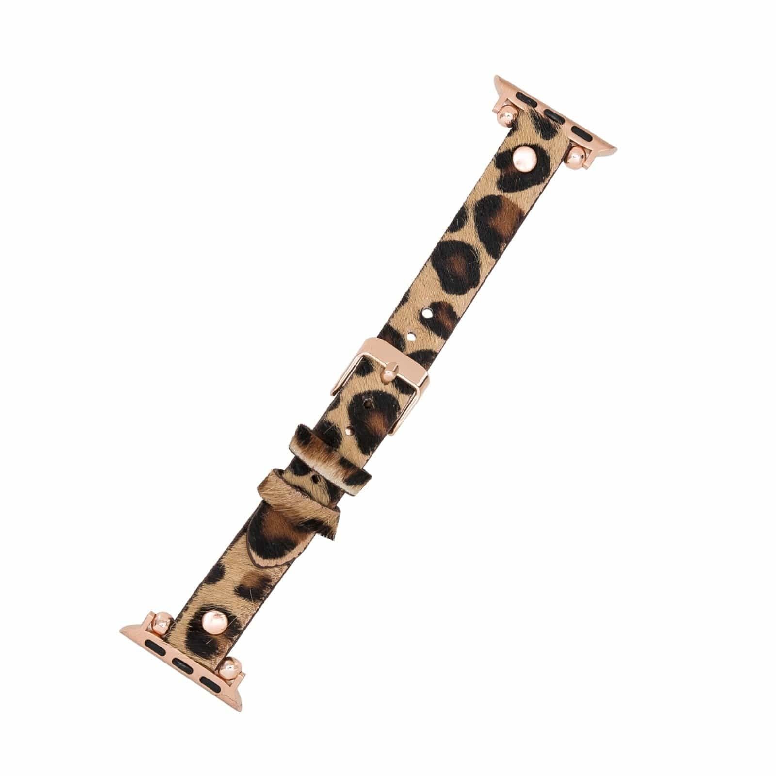 Bouletta Leder Watch Slim Band für Apple Watch 42-44mm Leopar Hairy