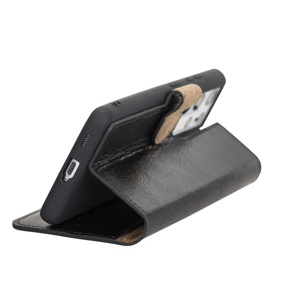 BOULETTA MAGNETISCHE ABNEHMBARE HANDYHÜLLE AUS LEDER MIT RFID-BLOCKER FÜR SAMSUNG GALAXY S21 ULTRA | Detachable Wallet - Black