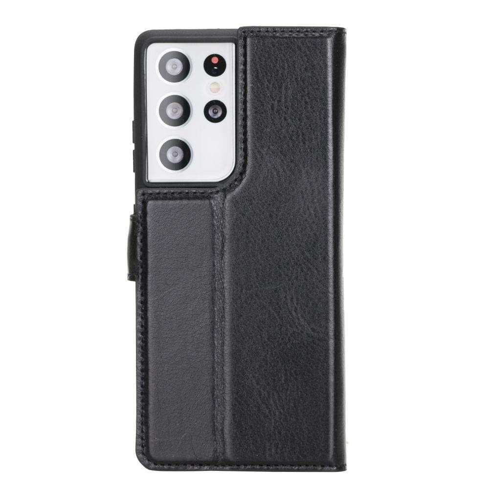 BOULETTA MAGNETISCHE ABNEHMBARE HANDYHÜLLE AUS LEDER MIT RFID-BLOCKER FÜR SAMSUNG GALAXY S21 ULTRA | Detachable Wallet - Black