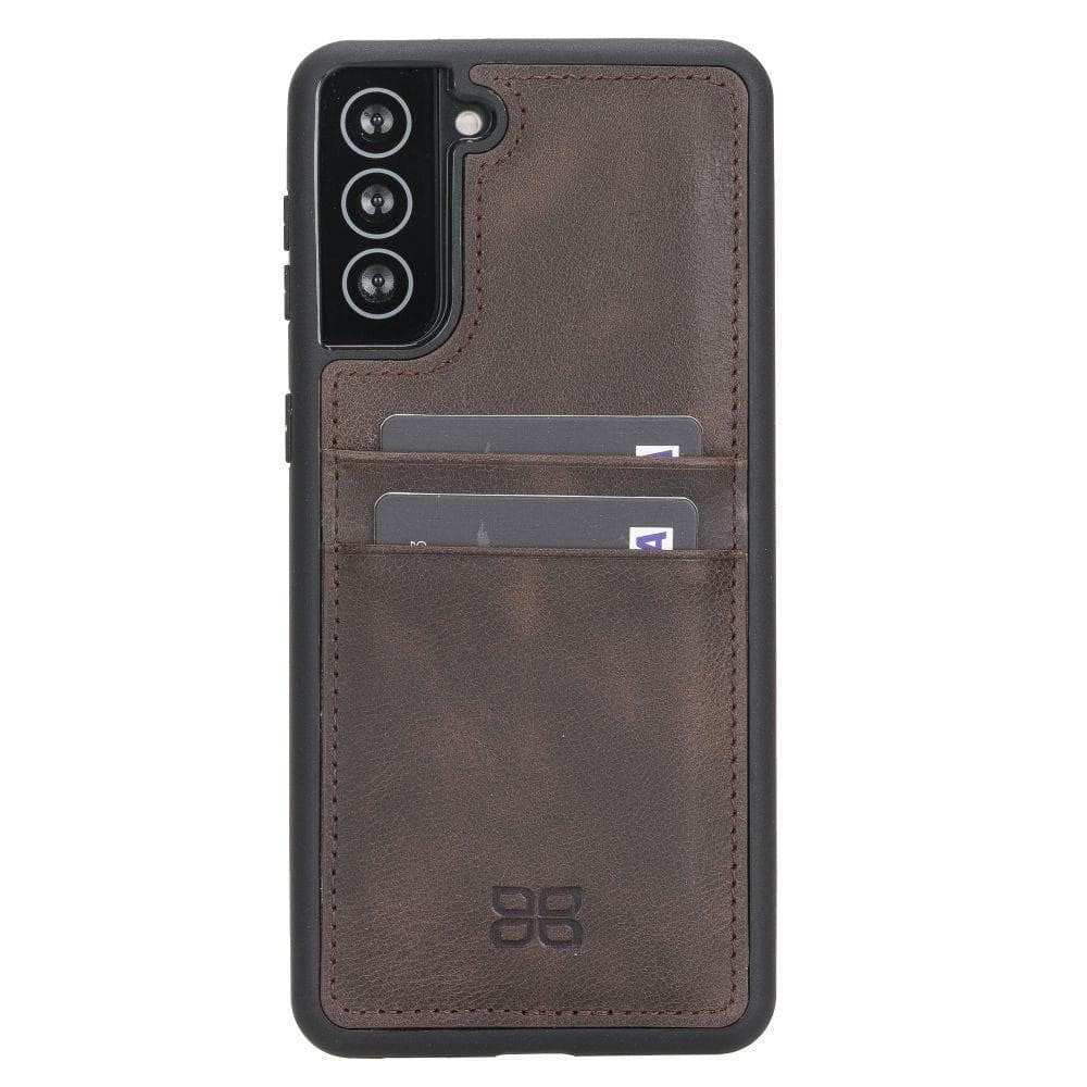 BOULETTA FLEX COVER BACK LEDER CASE MIT KARTENFACH FÜR SAMSUNG GALAXY S21 PLUS - Dark Brown