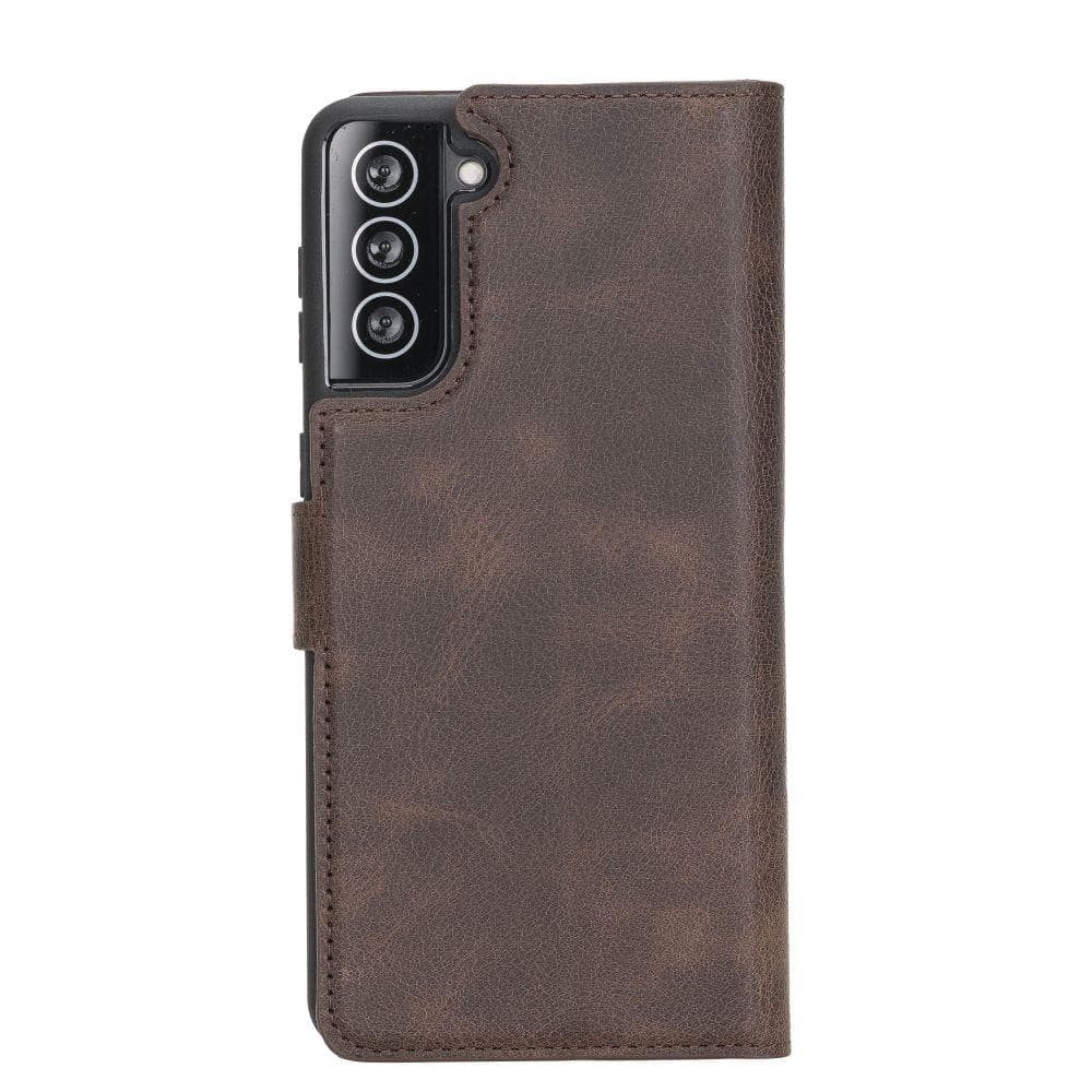 BOULETTA MAGNETISCHE ABNEHMBARE HANDYHÜLLE AUS LEDER MIT RFID-BLOCKER FÜR SAMSUNG GALAXY S21 PLUS - Dark Brown