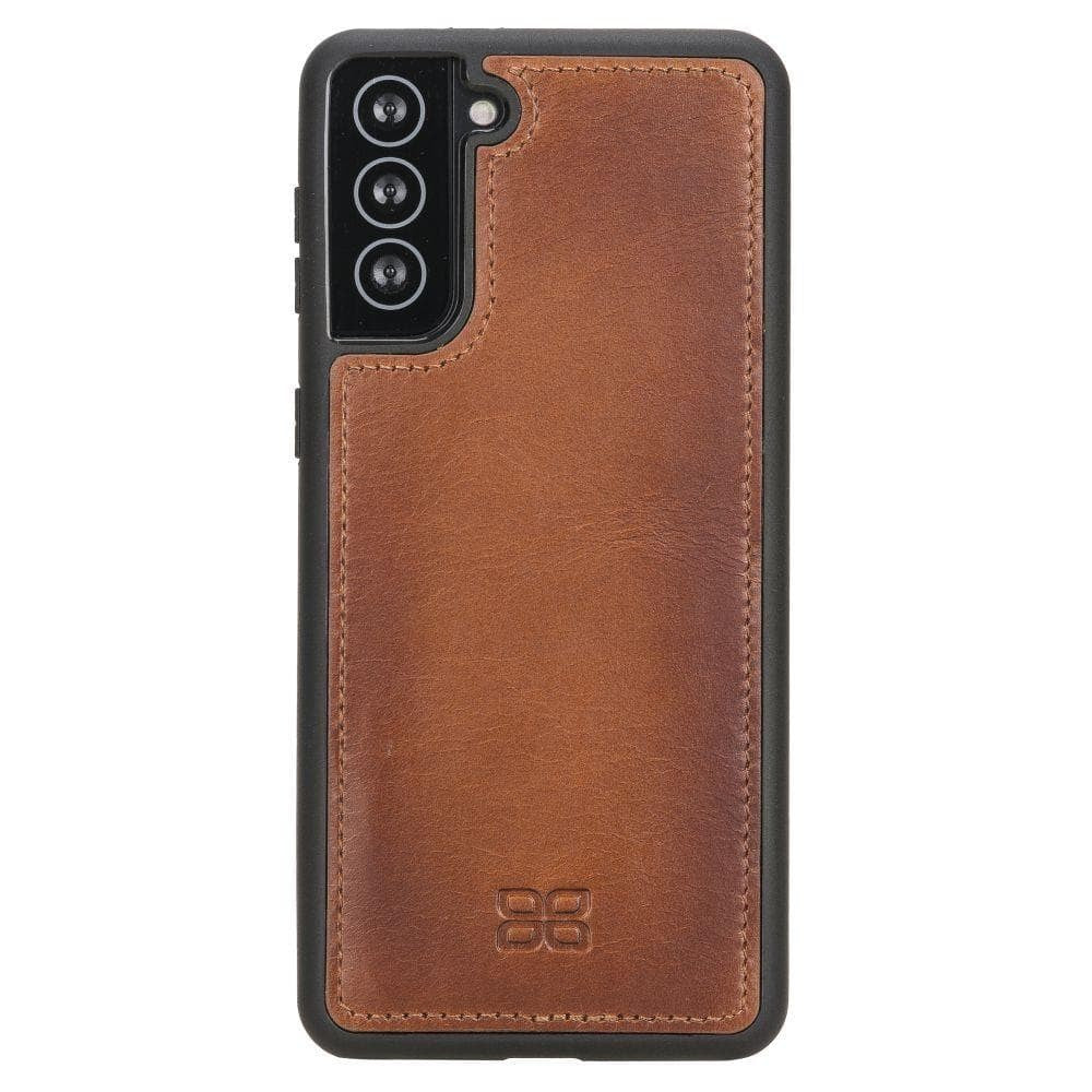BOULETTA MAGNETISCHE ABNEHMBARE HANDYHÜLLE AUS LEDER MIT RFID-BLOCKER FÜR SAMSUNG GALAXY S21 Plus | Detachable Wallet - Tan