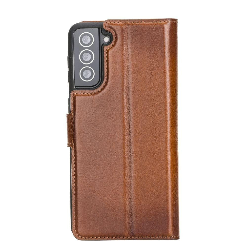 BOULETTA MAGNETISCHE ABNEHMBARE HANDYHÜLLE AUS LEDER MIT RFID-BLOCKER FÜR SAMSUNG GALAXY S21 Plus | Detachable Wallet - Tan