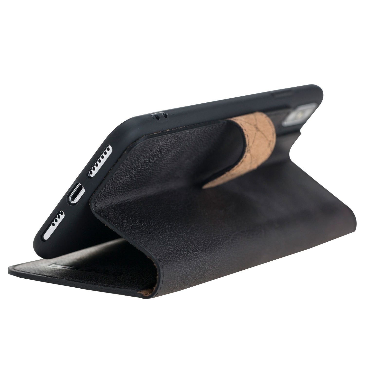 Bouletta Wallet Folio Ledertasche mit ID - Slot für Apple iPhone XS MAX - Tiana Schwarz