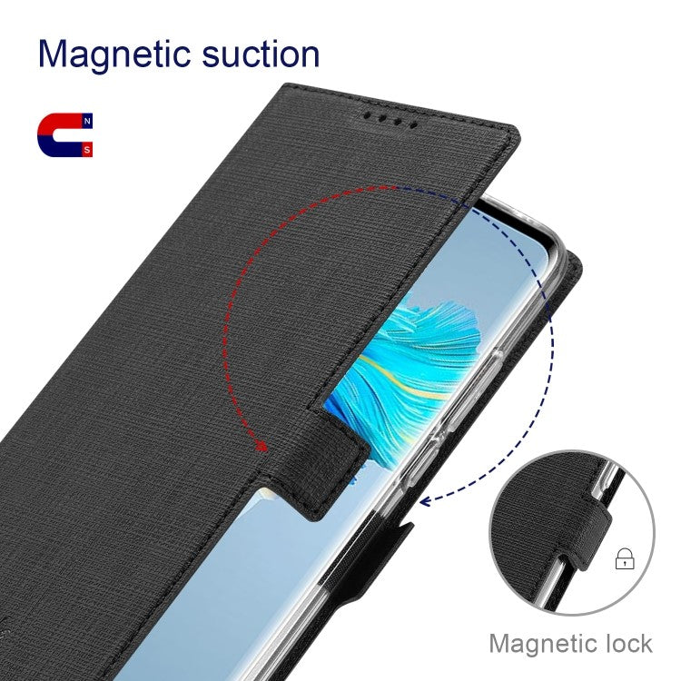 Galaxy S21 Ultra ViLi Stossfeste TPU + PU-Leder-Magnetschnalle Horizontal Flip Case mit Kartenfächern Halter (Schwarz)