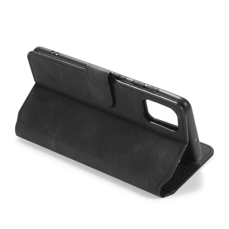Galaxy A51 Retro Horizontal Flip Case mit Halter & Kartenfächern & Brieftasche (Schwarz)