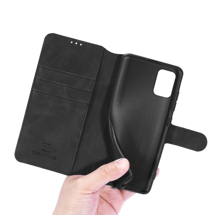 Galaxy A51 Retro Horizontal Flip Case mit Halter & Kartenfächern & Brieftasche (Schwarz)
