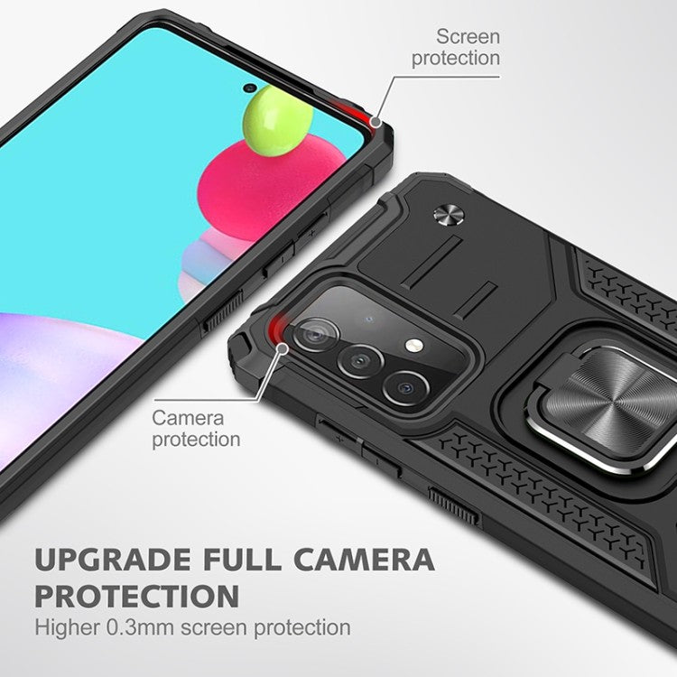 Samsung Galaxy A52 Magnetische Rüstung Stossfest mit Metallringhalter (schwarz)