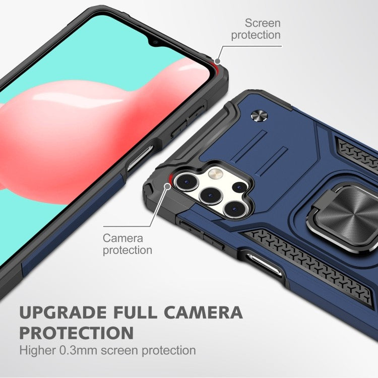 Samsung Galaxy A52 Magnetische Rüstung Stossfest mit Metallringhalter (blau)